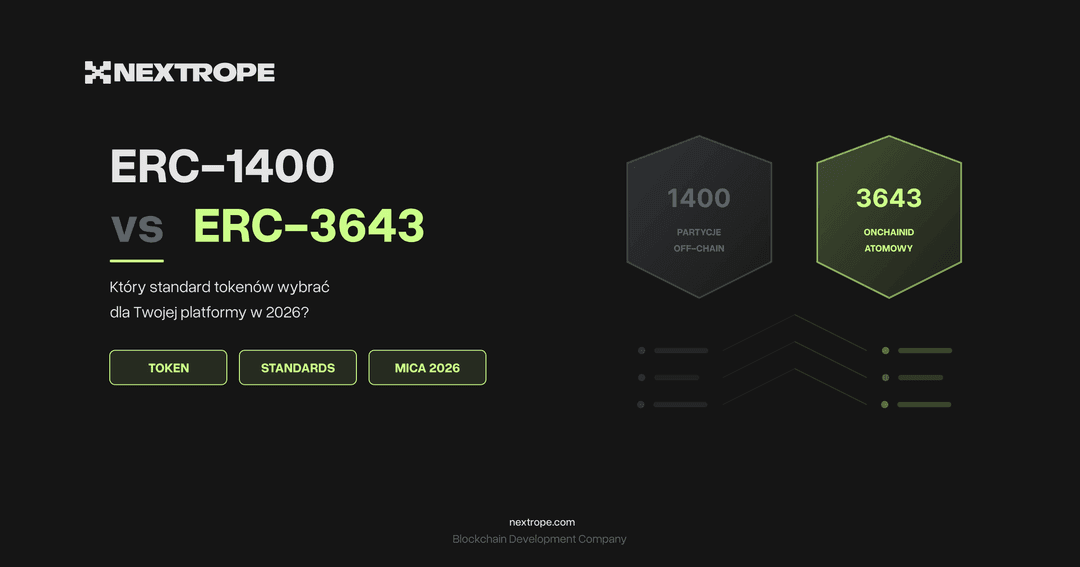 ERC-1400 vs ERC-3643 po MiCA: Który standard tokenów wybrać dla platformy w 2026?