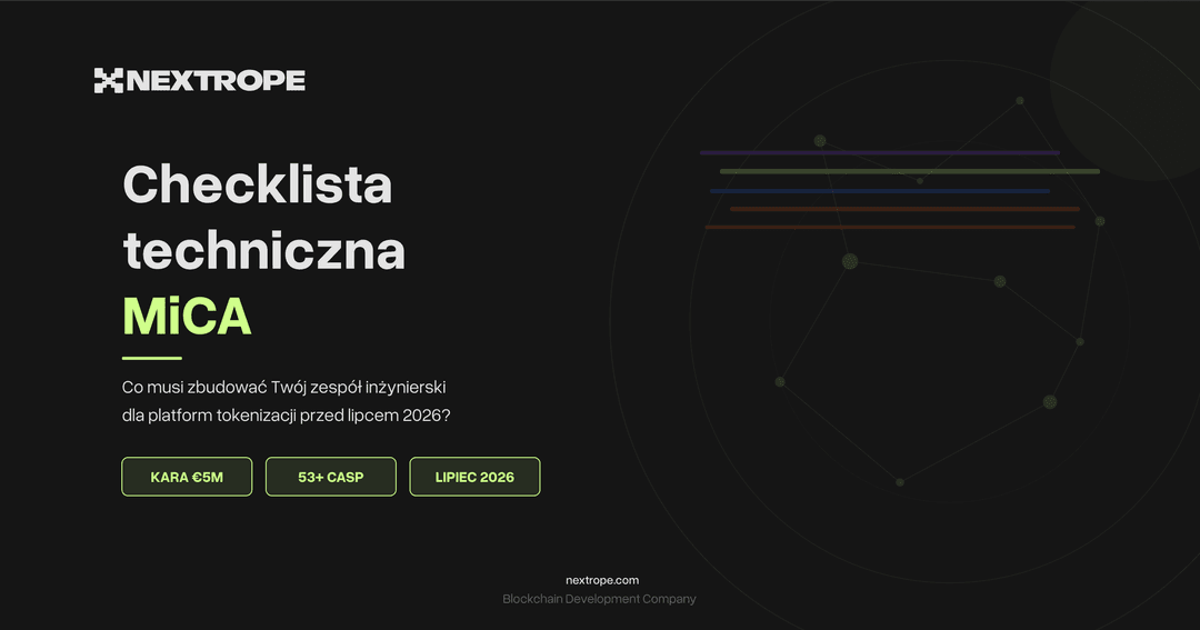Checklista techniczna MiCA dla platform tokenizacji